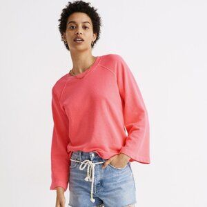 Madewell Terry Raglan Sweater Sweatshirt in Neon Medium